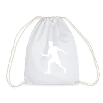 Men's Badminton Players Badminton Squash Badminton - Drawstring Bag - white - Front