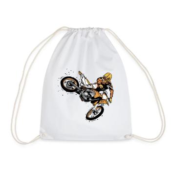 Motocross Motorrad Biker Motorsport dirt Bike - Turnbeutel - Weiß - Vorne