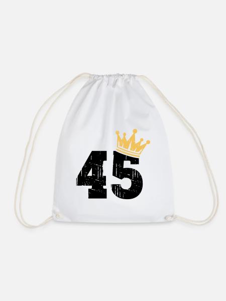 45 Crown 45th Birthday 45 Years - Drawstring Bag - white