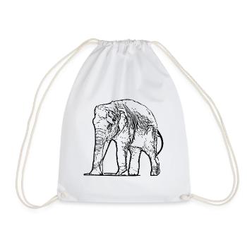 Elefant Baby schwarz - Turnbeutel - Weiß - Vorne