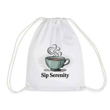 Sip Serenity – Sanfter Morgenzauber - Turnbeutel - Weiß - Vorne
