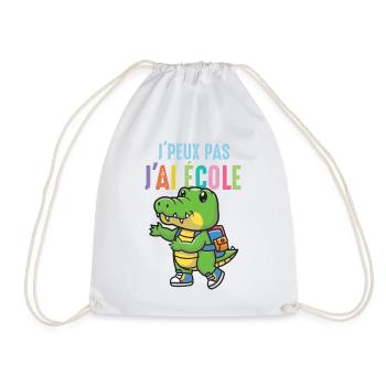 J'peux Pas J ai École crocodile rentrée des classe - Sac de sport léger - blanc - Devant