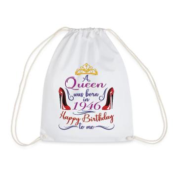 Une reine est née en 1946 - anniversaire de 76 ans - Sac de sport léger - blanc - Devant