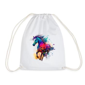 Idée passion chevaux cavalière aquarelle splash - Sac de sport léger - blanc - Devant