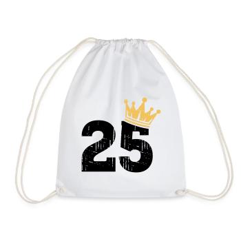 25 Krone 25. Geburtstag 25 Jahre - Turnbeutel - Weiß - Vorne