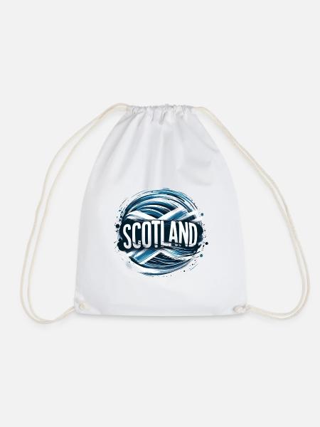 Scotland Lettering Schottland - Turnbeutel - Weiß