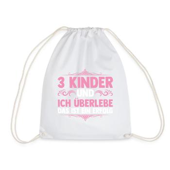 Mama Von 3 Kindern - Turnbeutel - Weiß - Vorne