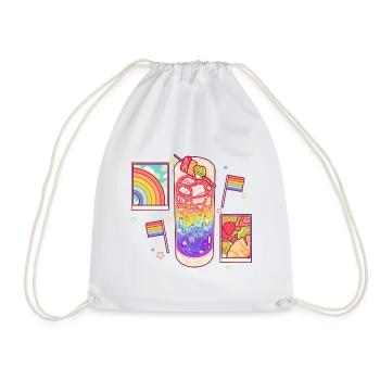 Regenbogen Getränk - Turnbeutel - Weiß - Vorne