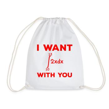 I want 69 with you Integral Mathematik Student - Drawstring Bag - white - Front