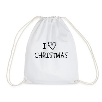 I love Christmas - Drawstring Bag - white - Front