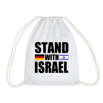 We Stand with israel - Drawstring Bag - white - Front