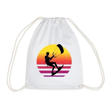 Kiting Kitesurfing Kite Men Kitesurfer Women - Drawstring Bag - white - Front