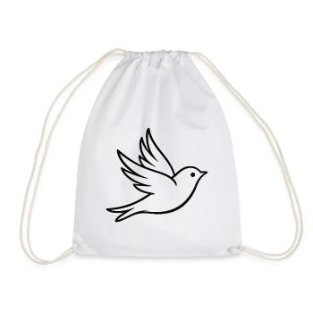 Dove of Peace Silhouette - Drawstring Bag - white - Front