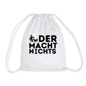 Der macht nichts Hundedesign | lustiges Geschenk - Turnbeutel - Weiß - Vorne
