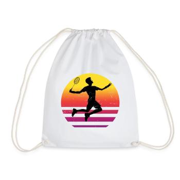Badminton Women Badminton Players Squash Badminton - Drawstring Bag - white - Front