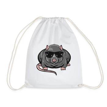 Rat - Drawstring Bag - white - Front