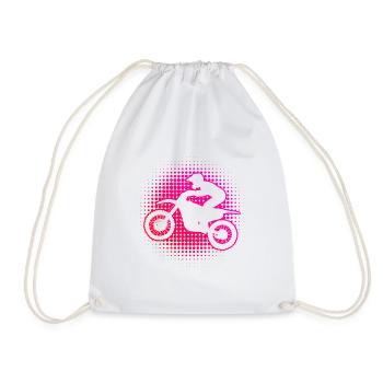 Motocross Damen Freestyle Motocross Dirt Bike - Turnbeutel - Weiß - Vorne