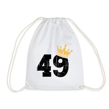 49 Crown 49th Birthday 49 Years - Drawstring Bag - white - Front