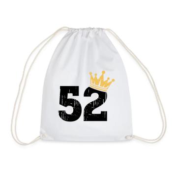 52 Crown 52nd birthday 52 years old - Drawstring Bag - white - Front