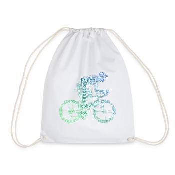 Roadbike Road Bike Road Cycling Road Cyclist - Drawstring Bag - white - Front
