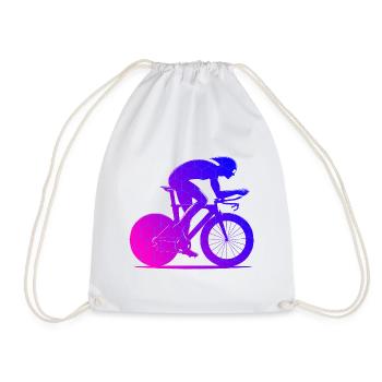 Road Cycling Women Road Cyclists Men Road Bike - Drawstring Bag - white - Front