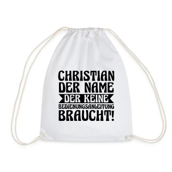 Vorname Chris Christian - Turnbeutel - Weiß - Vorne