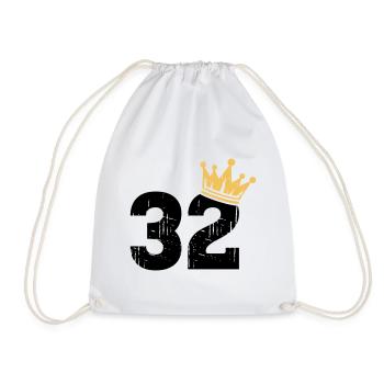 32 Crown 32nd birthday 32 years old - Drawstring Bag - white - Front