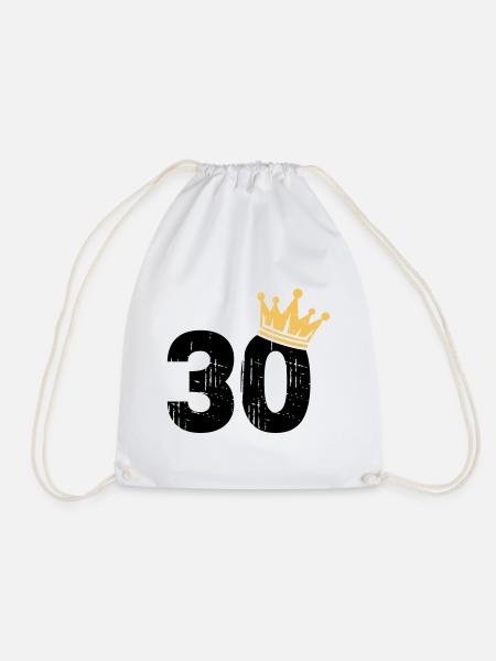 30 Krone 30. Geburtstag 30 Jahre - Turnbeutel - Weiß