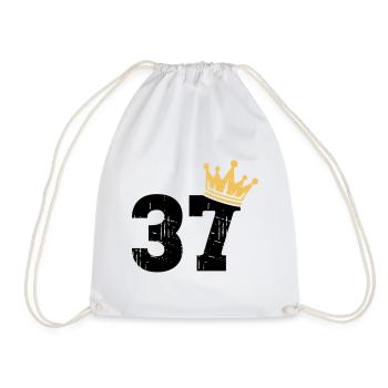 37 Crown 37th birthday 37 years old - Drawstring Bag - white - Front