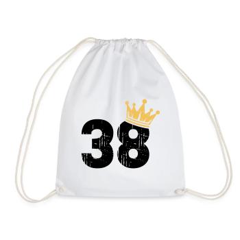 38 Crown 38th Birthday 38 years old - Drawstring Bag - white - Front