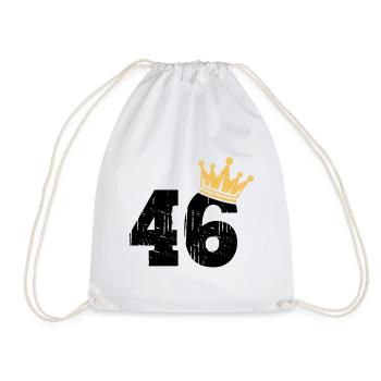 46 Crown 46th Birthday 46 years old - Drawstring Bag - white - Front