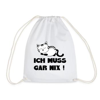 schlafende Katze Katze weiß Katzen Geschenk - Turnbeutel - Weiß - Vorne