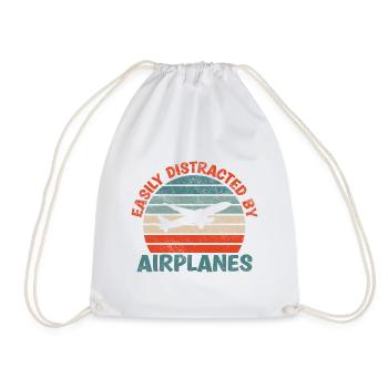 Slightly by Airplan Funny - Drawstring Bag - white - Front