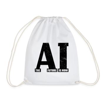 Artificial Intelligence - AI - The future is now - Drawstring Bag - white - Front