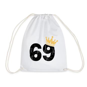 69 Couronne 69e anniversaire 69 ans - Sac de sport léger - blanc - Devant