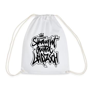 Straight Outta Leipzsch - vector black - Drawstring Bag - white - Front