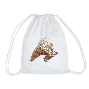Pangolin | Low Poly - Drawstring Bag - white - Front