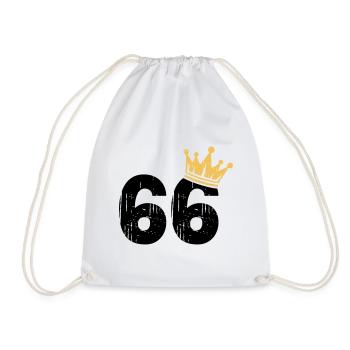 66 Krone 66. Geburtstag 66 Jahre - Turnbeutel - Weiß - Vorne