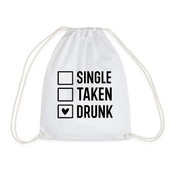 Single Taken Drunk - Drawstring Bag - white - Front