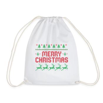 Merry Christmas - Drawstring Bag - white - Front