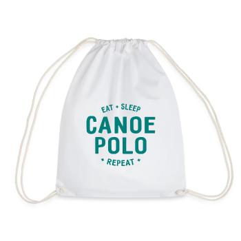 Eat Sleep Canoe Polo Repeat - Canoe Polo - Kayak - Drawstring Bag - white - Front