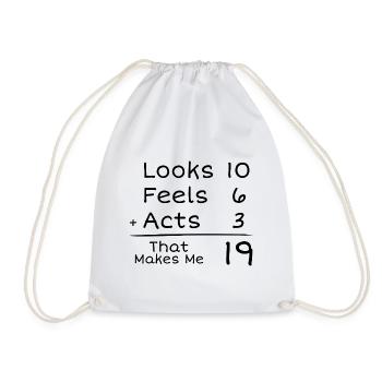 19 Year Old Humorous Birthday | 19th Anniversair - Drawstring Bag - white - Front