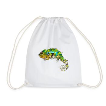 Chameleon | Low Poly - Drawstring Bag - white - Front
