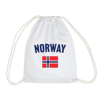 Norway Flag - Drawstring Bag - white - Front