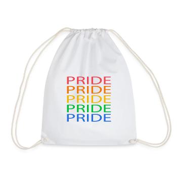 Pride In Colourful LGBT 5 times for T-Shirt -Shirt - Drawstring Bag - white - Front