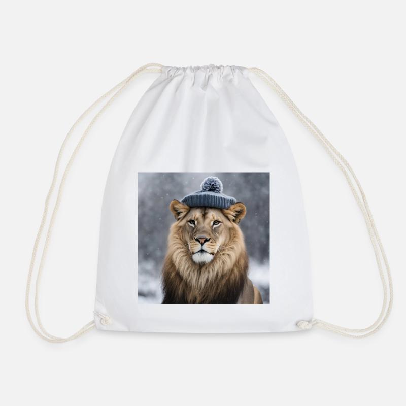 "Líon Baguettè." - Drawstring Bag - white