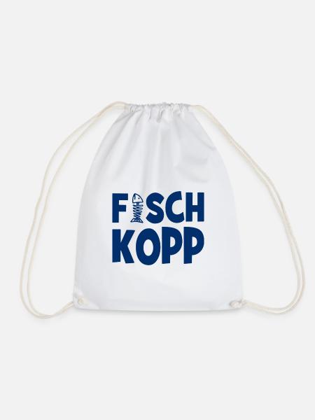 Fischkopp Fisch Fischkopf Küste Angler Fischer - Turnbeutel - Weiß