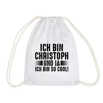 First name Chris Christoph - Drawstring Bag - white - Front