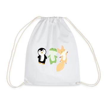 Grenouille pingouin renard drôle animaux pour enfants mignon - Sac de sport léger - blanc - Devant