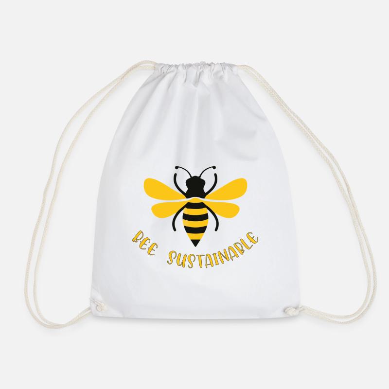 Bee Sustainable - Drawstring Bag - white